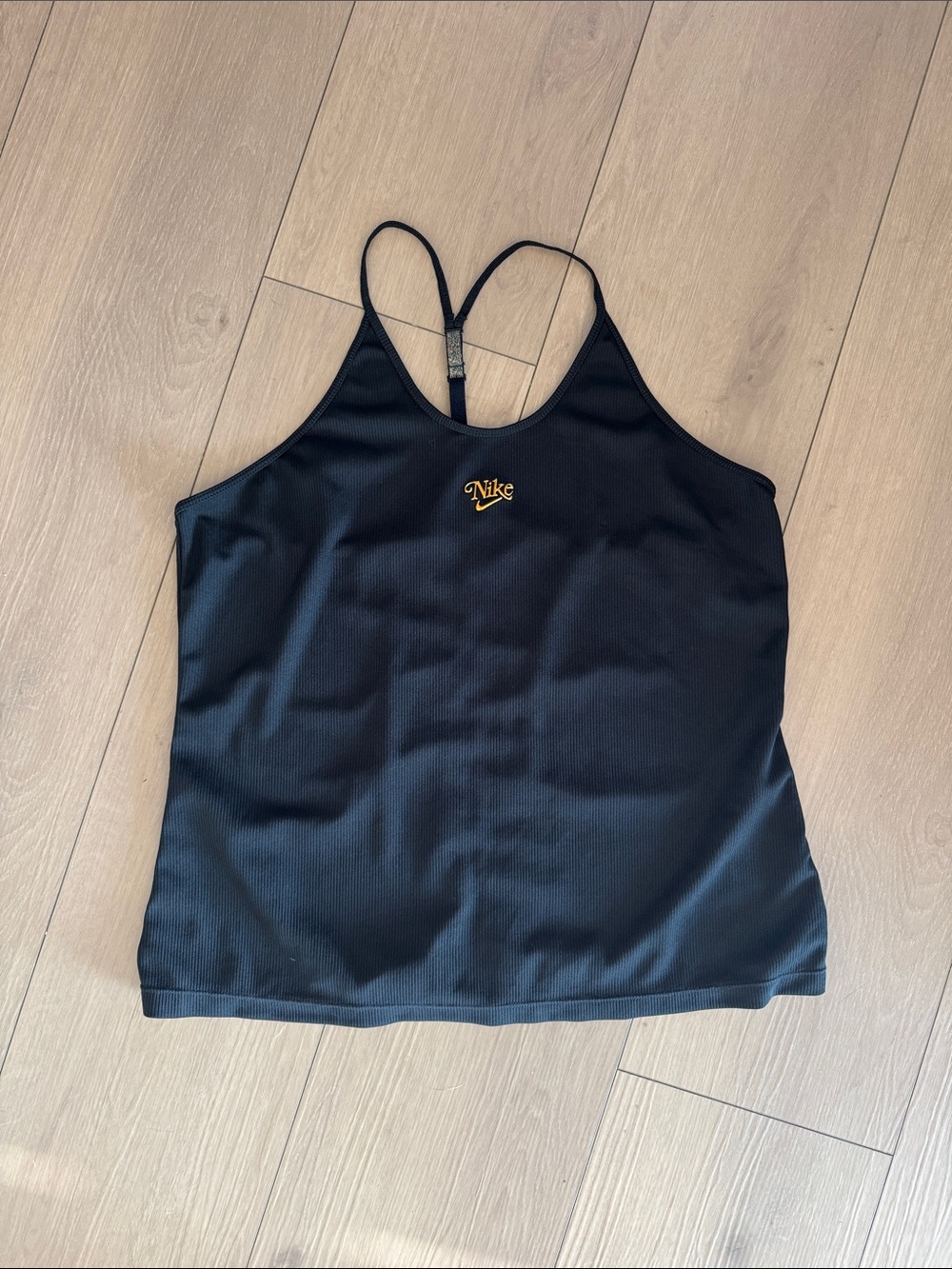 Nike Women’s Black Tank Top with Gold Script Logo